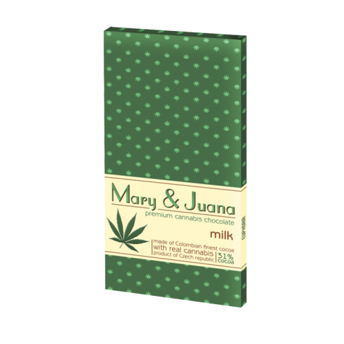 Euphoria Mary & Juana Milchschokolade mit Hanfsamen, 32 % Kakao, 80 g